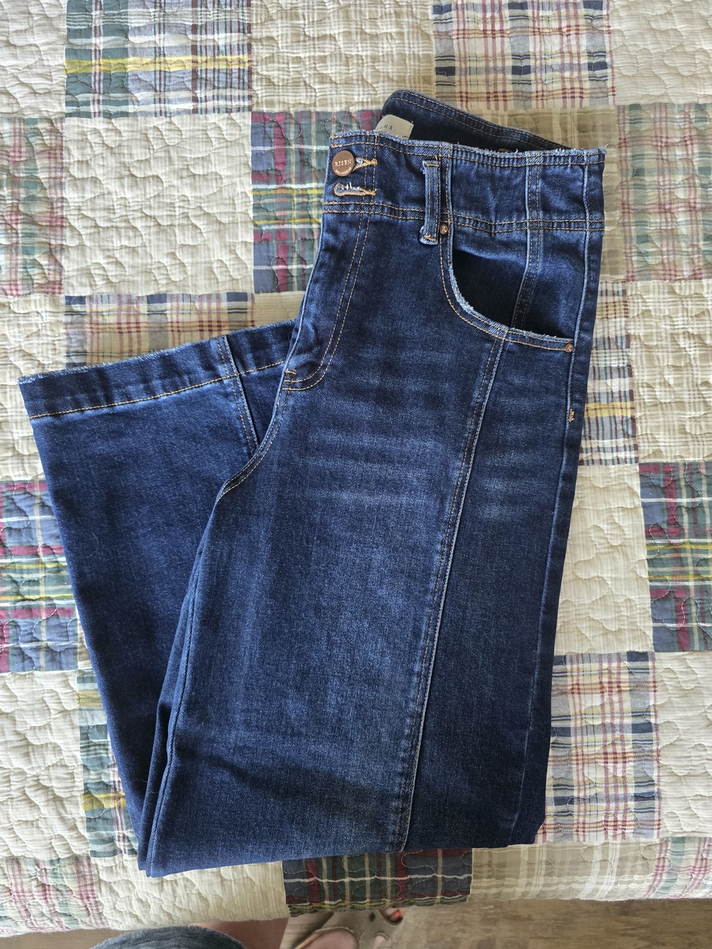 RISWN Dark Blue Wide Leg Jeans